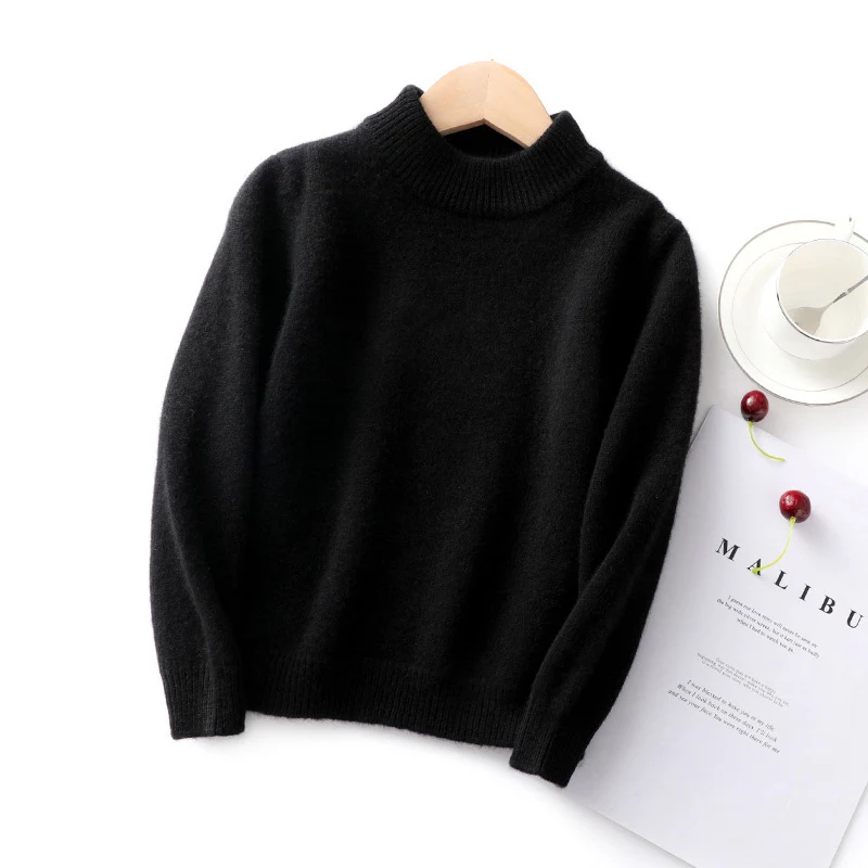CUHK Kinder trui met ronde hals, zeven naalden dik, perfect voor de winter. Houdt kinderen warm en comfortabel, ideaal voor koude dagen.