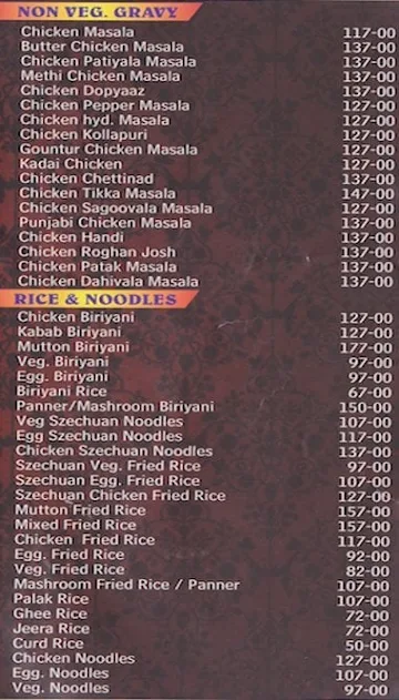 Shiva's Kabab Corner menu 