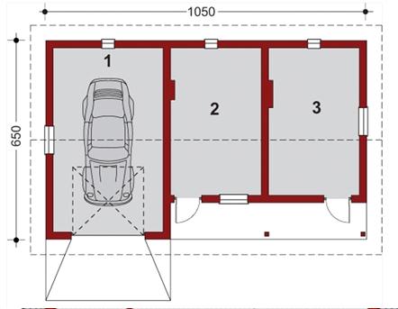 WB-3880 - Rzut garażu