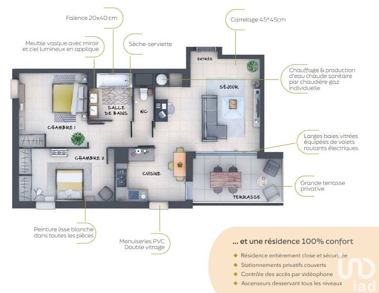Vente appartement 3 pièces 69 m² à Pau (64000), 286 000 €