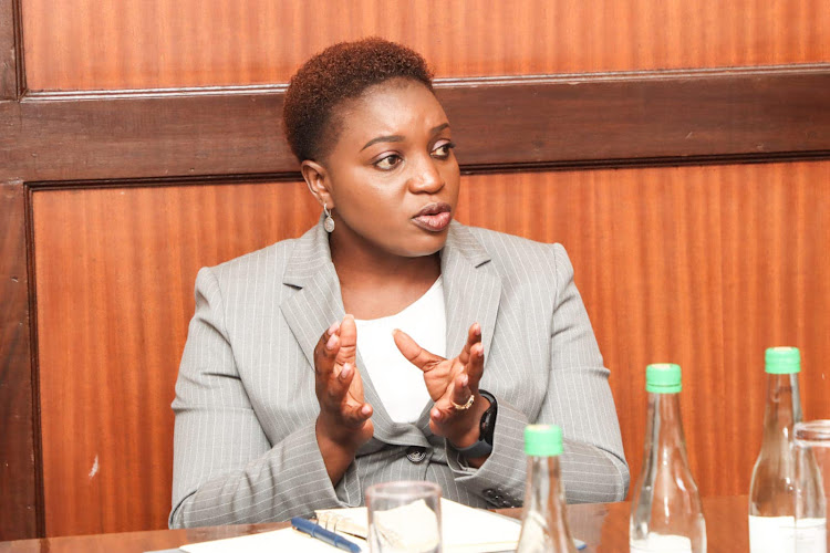 Health CS Susan Nakhumicha speaks during the official opening of the Pre-National Human Resources for health dialogue at the Windsor Golf Hotel in Nairobi on October 11, 2023