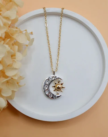 Moon Star Necklace for women an ele - 0
