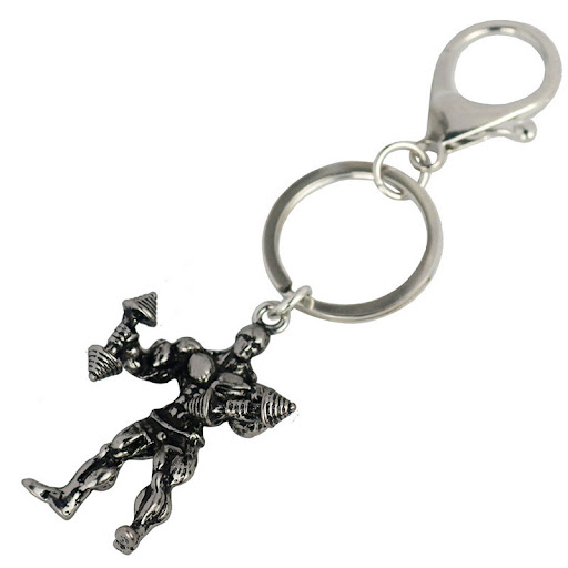 Title 2, Athletic Muscular Man Metal Keychain Fitness A ...