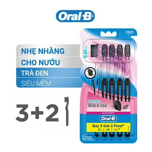 Vỉ 5 Bàn chải Oral B Trà đen