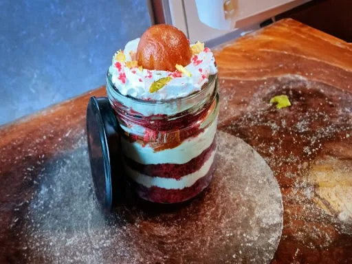 Gulab Jamun Red Velvet Jar Cake