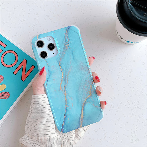 Title 20, Four-corner anti-shattering gold marble phone c...