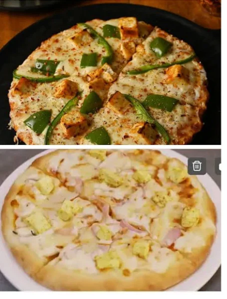 2 Pizza(6 Slice) Onion Paneer Pizza+Corn And Paneer Pizza