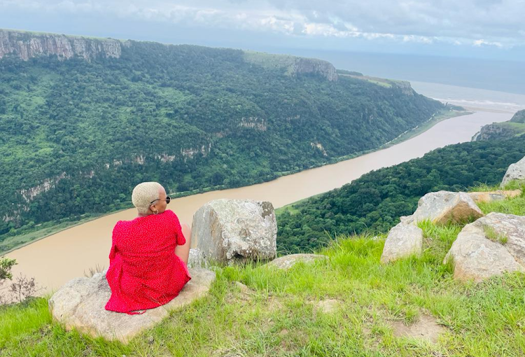 Yanga Nothanga of the Eastern Cape Parks and Tourism Agency admires the incredible view from the disused Port St Johns military airstrip.