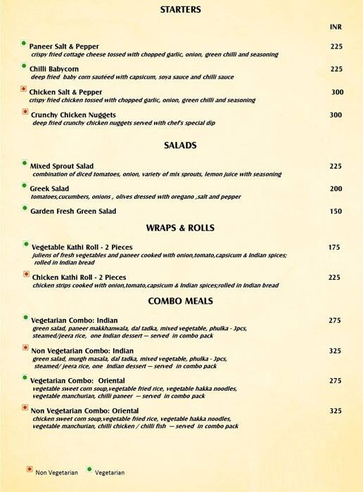 Zodiac By Fortune Park Panchwati Kolkata menu 