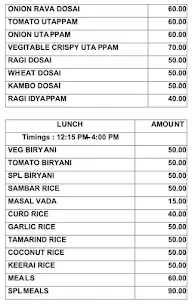 Kavingnar Kannadhasan Mess menu 2