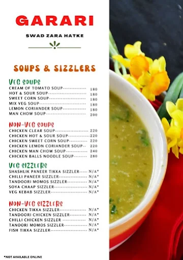 Garari menu 