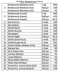 Madhur Milan Sweets menu 2