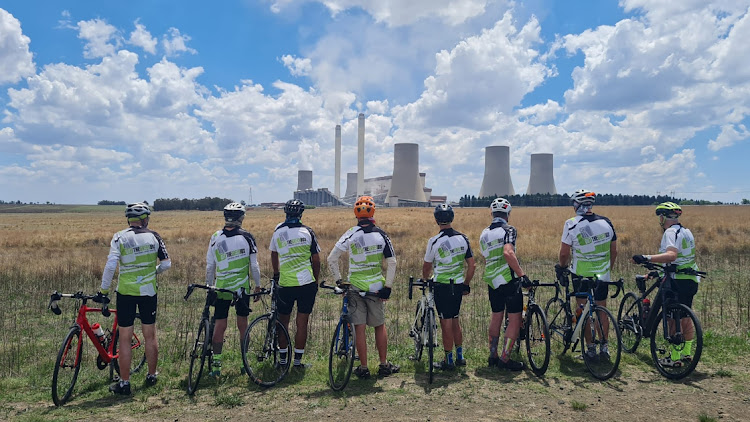 All grimy, broken roads on the Grandads Army 100km ride on day seven led to this hulking, poisonous, fossil fuelled 3,654 MW-generating Tukuta power station outside Standerton.