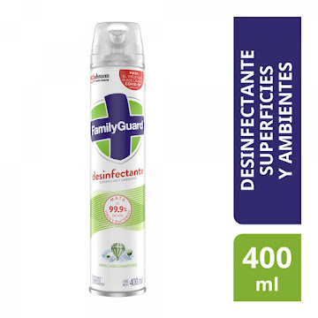 Desinfectante Family Guard Eliminador Olores Frescura Campestre x 400 ml  