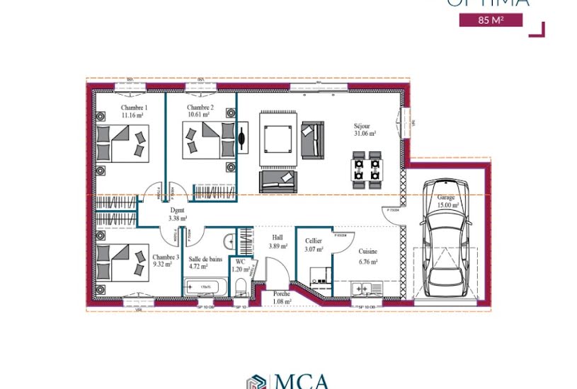  Vente Terrain + Maison - Terrain : 379m² - Maison : 85m² à Pisany (17600) 