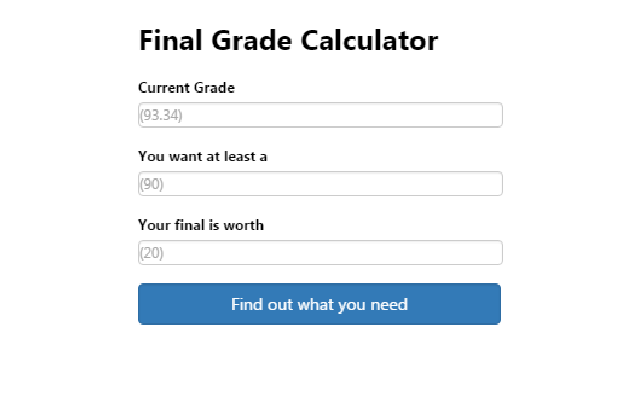 Final Grade Calculator