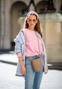Style blogger Alexandra Lapp sporting a headband by Prada.