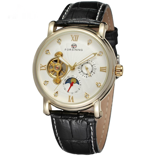 Title 2, Mens waterproof automatic mechanical watch fea...