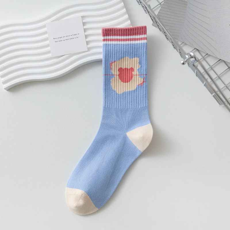 Chaussettes mi-longues en jacquard dessin animé pour femmes