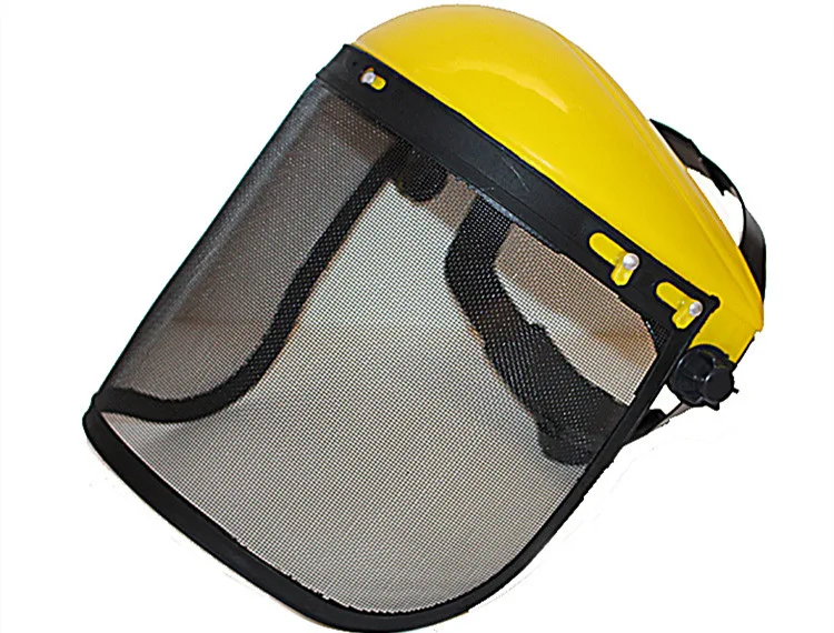 Lawn Mower Protective Mask Yellow-Top Steel Mesh Explosion-Proof and Shock-Proof Face Screen Hot-Selling Garden Safety G