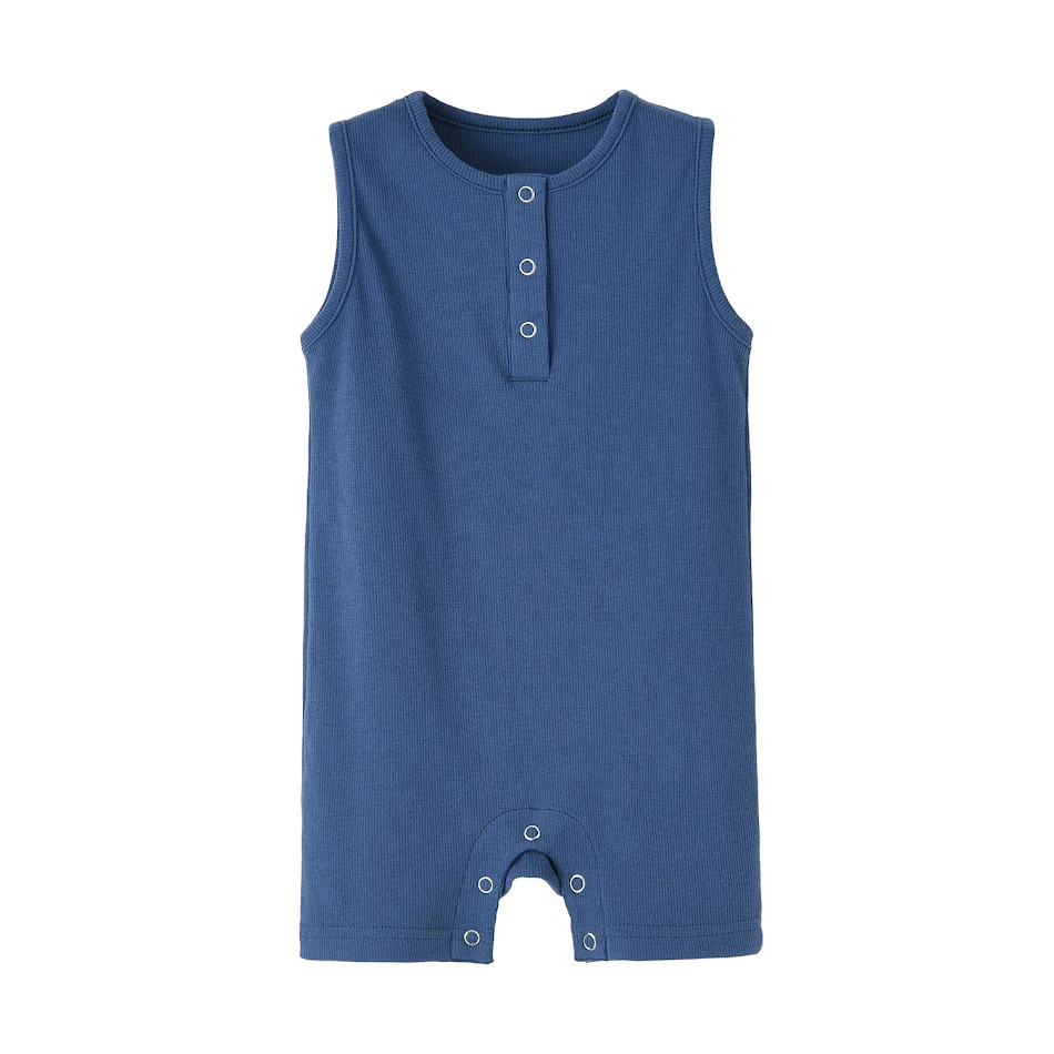 Combinaison Bébé Sans Manches Confortable et Pratique Idéale pour l'Été ou Toutes Saisons Douce et Respirante pour la Peau Délicate de Bébé