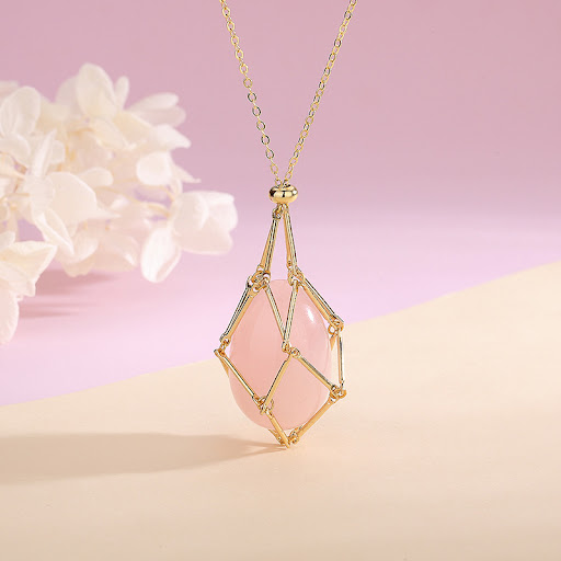 Title 7, Natural Energy Crystal Pendant Bag Necklace. Bo...