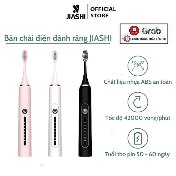 Bàn Chải Điện Đa Năng Thông Minh Jiashi 6 Chế Độ Chăm Sóc Răng Ipx7 Chống Nước Tốc Độ Quay 42000 Vòng/Phút Bcd02