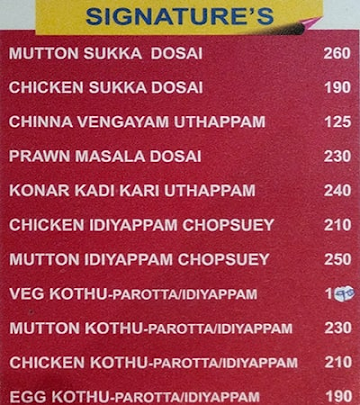 Adiyappar Chettinad Ac Restaurant menu 