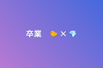 卒業　🐤 & 💎