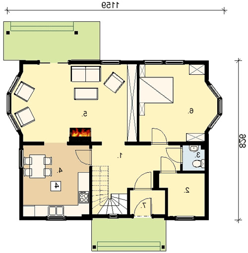 D97 - Marcjanna wersja drewniana - Rzut parteru