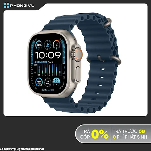 Đồng hồ Apple Watch Ultra 2 4G 49mm (Vỏ Titan Dây Silicone Blue) (MREG3VN/A)