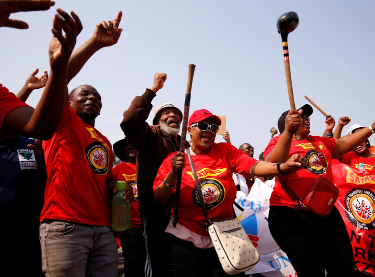 Transnet workers protest as a labour strike continues in Durban