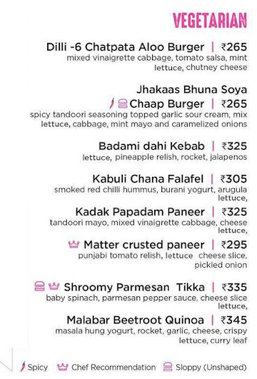 Burger Rani menu 