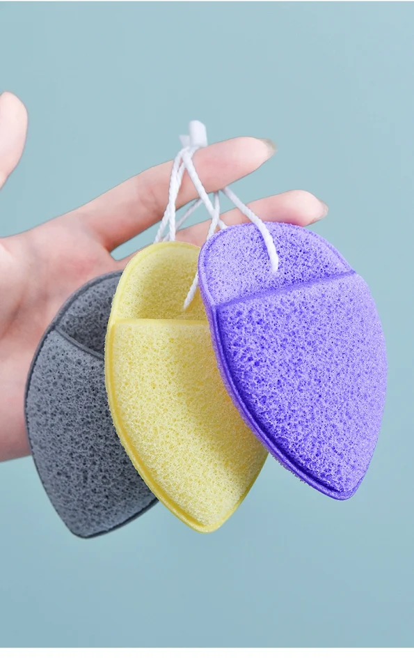 Finger Slippers Konjac Éponge Nettoyante Visage Exfoliation Douce Nettoyage Profond des Pores Démaquillant Soin Naturel de la Peau