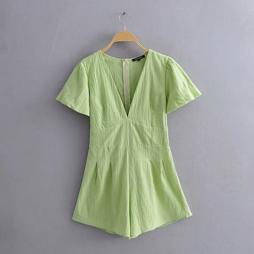 Title 1, V-neck printed jumpsuit