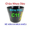 Chậu Nhựa Trồng Cây C11 Đen Dẻo Trồng Rau, Hoa, Cây Cảnh (26X23Cm)