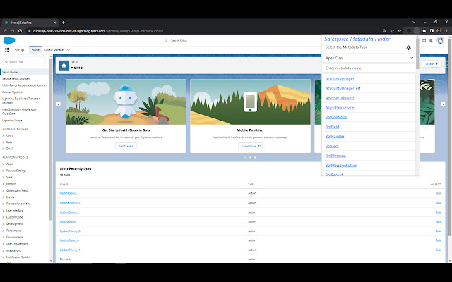 Salesforce Metadata Finder chrome extension