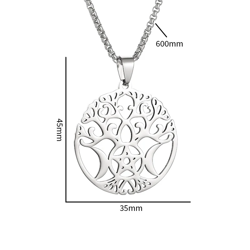 Title 8, New Witch Tree of Life Triple Moon Pentagram Un...