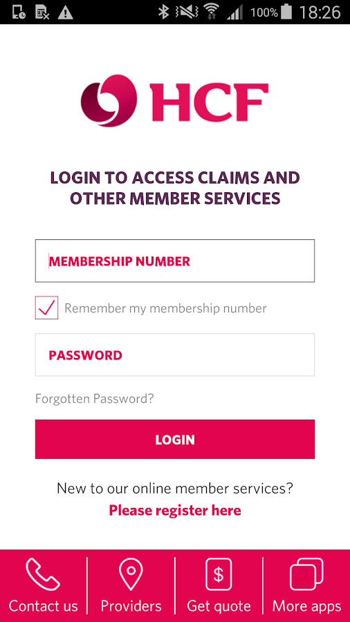 hcf travel insurance login