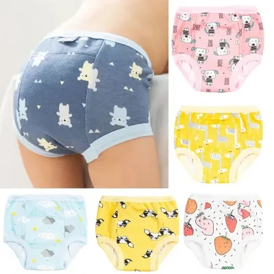 Fralda calça de treinamento para bebês impermeável, formato de fralda para auxiliar no desfralde e proteger contra vazamentos.