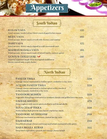 Dasaprakash menu 