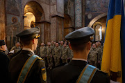 Ukrainian Army chaplains attend a graduation ceremony, amid Russia's attack on Ukraine, in the Saint Sophia Cathedral in Kyiv on March 29 2024.  