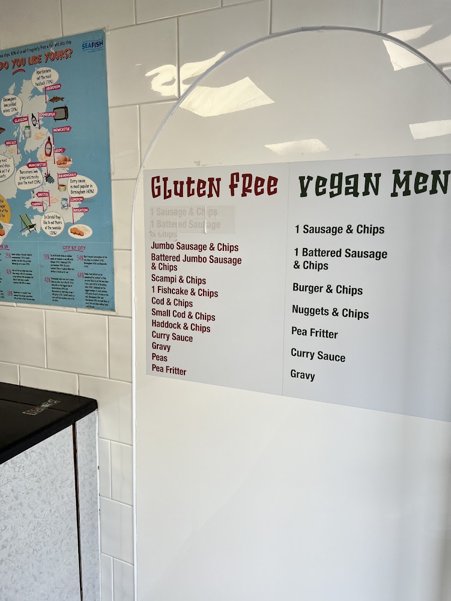 The Harbour Chippy gluten-free menu