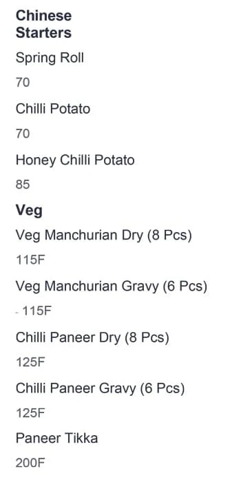 Lajwaab Foods menu 