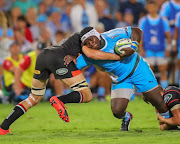 A determined Trevor Nyakane of the Vodacom Bulls during the Super Rugby match between Vodacom Bulls and DHL Stormers at Loftus Versfeld on March 31, 2018 in Pretoria, South Africa. 