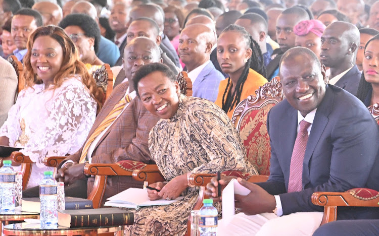 President William Ruto and his wife , Mama Rachel Ruto during a Thanksgiving service at State Hosue on Septmber 25, 2022