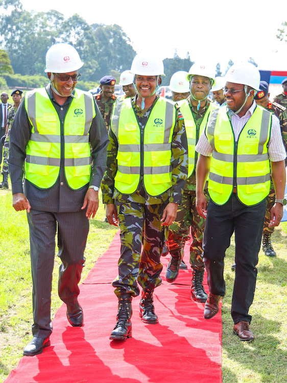 Defence Cabinet Secretary Aden Duale during the groundbreaking ceremony for construction of 952 housing units in Nakuru on May 18, 2024