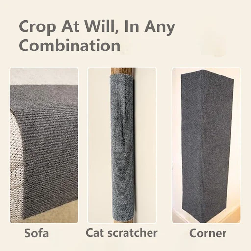 Wall Anti Cat Scratch Sofa DIY Cats Scratch Board Sofa Protection Paws Sharpen Trimmable Self-adhesive Carpet Cats Scrat