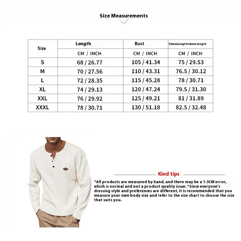 Title 1, Waffle Buckle Raglan Henley Koszulka z Długim R...