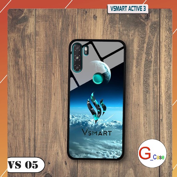 Ốp Lưng Vsmart Active 3 - Lưng Kính In Logo Hãng Điện Thoại